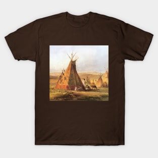 Teepees on the Plain by Karl Bodmer T-Shirt